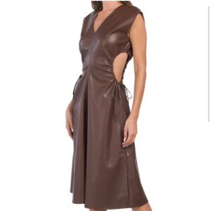 7 For All Mankind Brown Midi Wrap Skirt